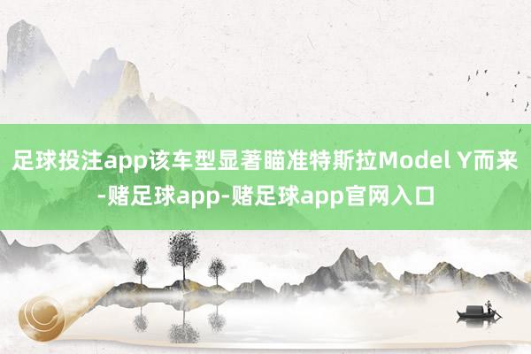 足球投注app该车型显著瞄准特斯拉Model Y而来-赌足球app-赌足球app官网入口