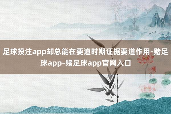 足球投注app却总能在要道时期证据要道作用-赌足球app-赌足球app官网入口